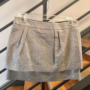 Stunning Express Silver Textured Mini Skirt 00